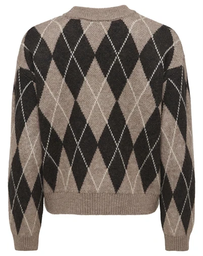 JDY - JDYBianka Argyle Pullover Strik - Chocolate Torte